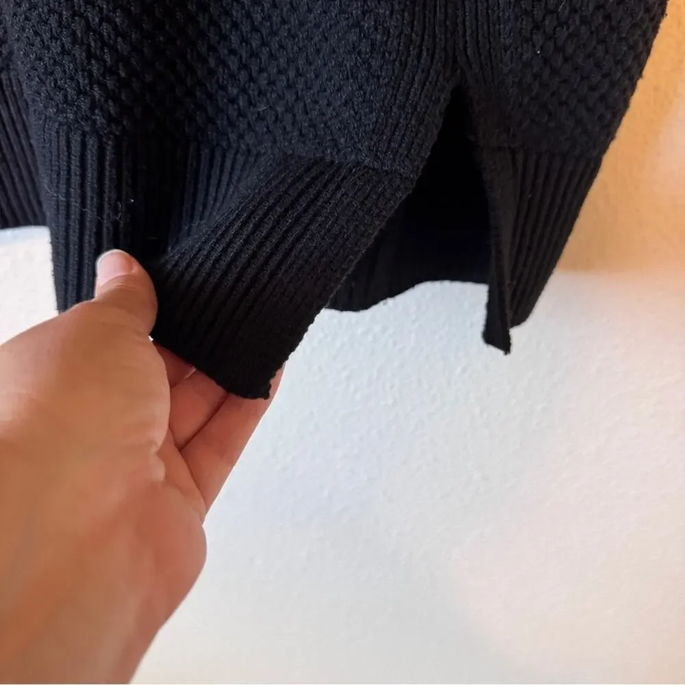 Banana Republic Black Chunky Knit Short Sleeve Sweater Womens M Fall Oversized